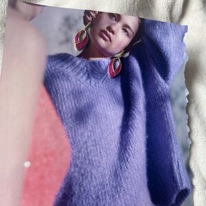 Vintage enamel droplet earring with studded back